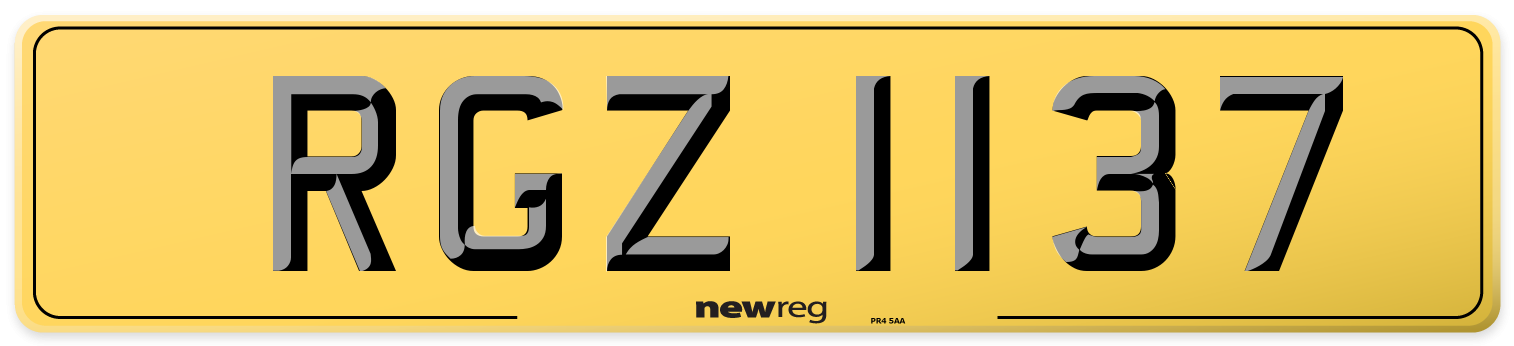 RGZ 1137 Rear Number Plate
