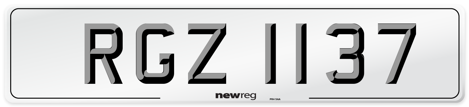 RGZ 1137 Front Number Plate