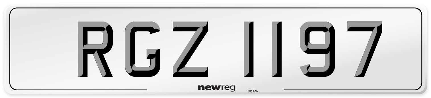RGZ 1197 Front Number Plate