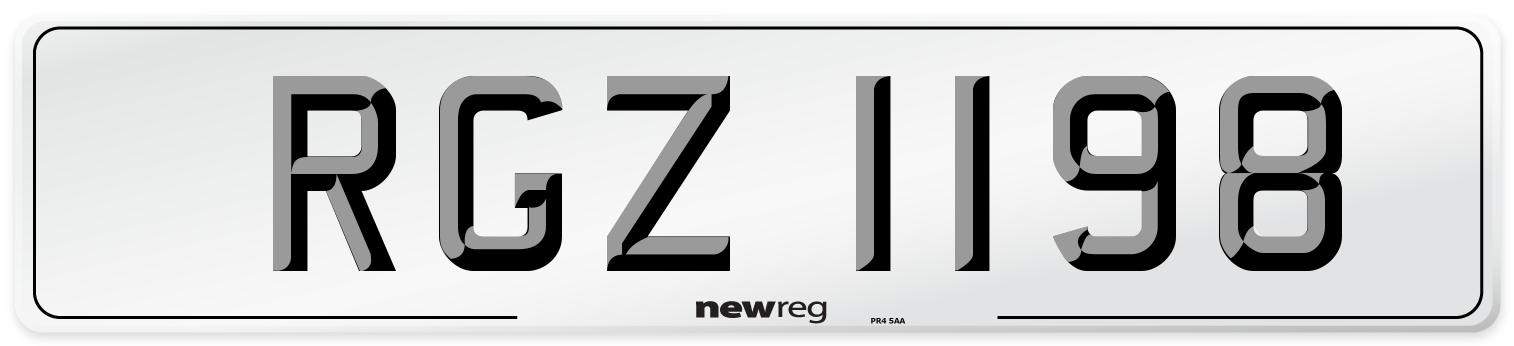 RGZ 1198 Front Number Plate