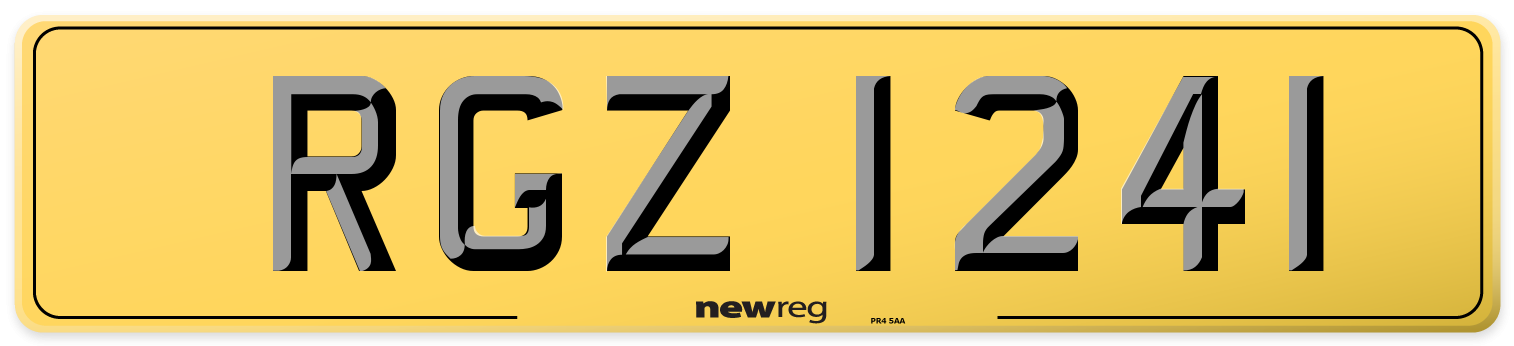 RGZ 1241 Rear Number Plate