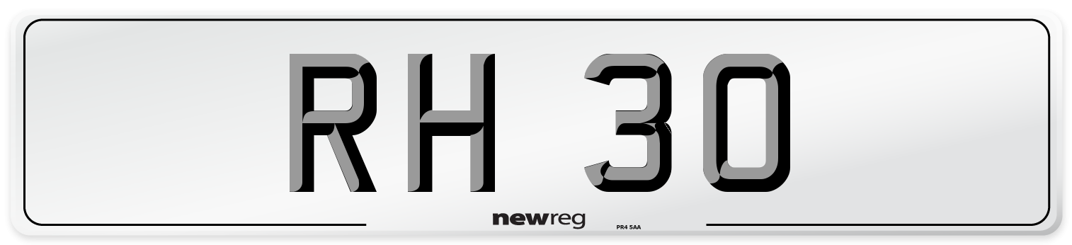 RH 30 Front Number Plate