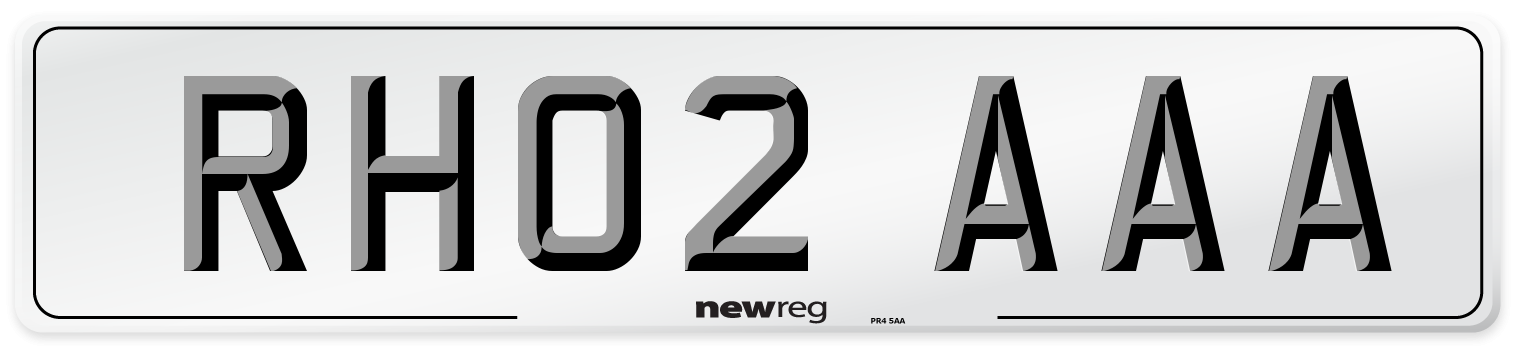 RH02 AAA Front Number Plate