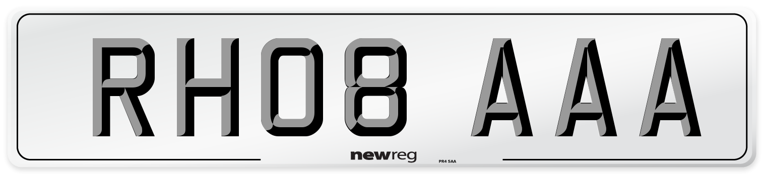 RH08 AAA Front Number Plate