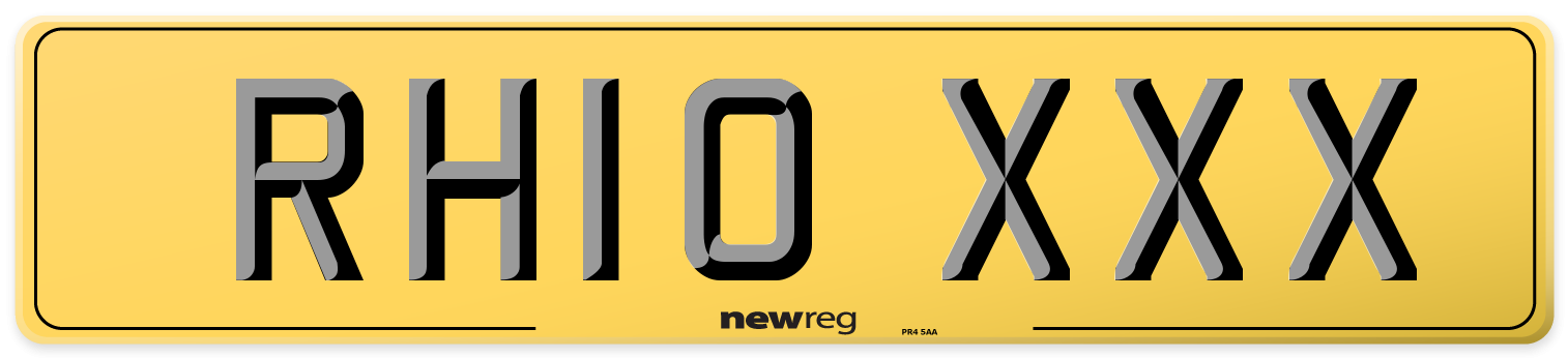 RH10 XXX Rear Number Plate