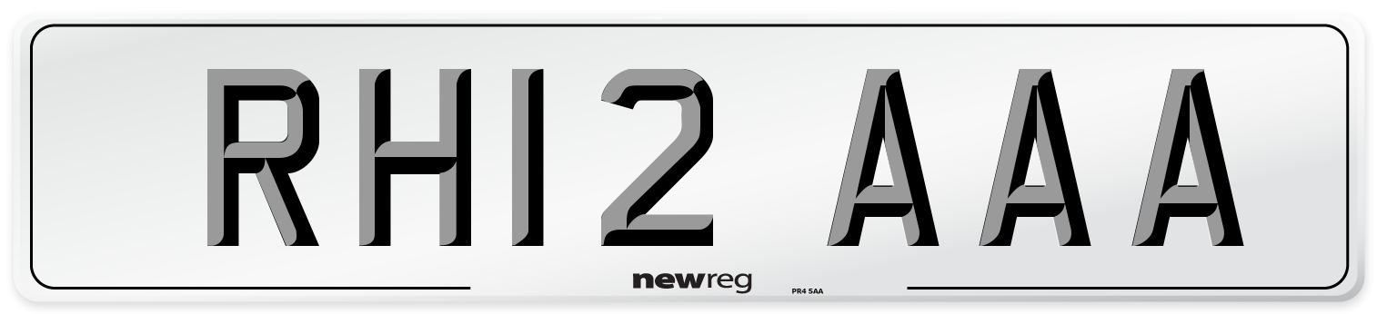 RH12 AAA Front Number Plate