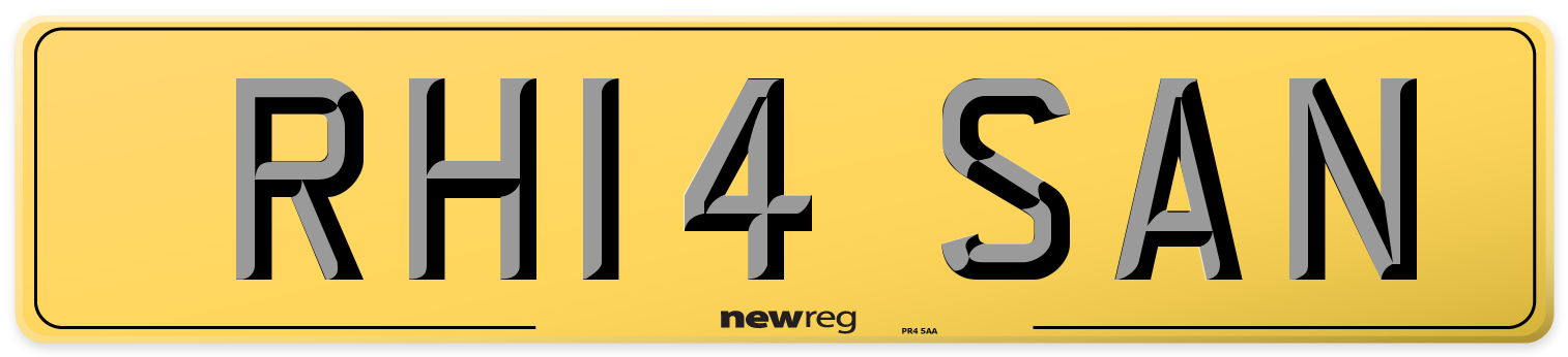RH14 SAN Rear Number Plate