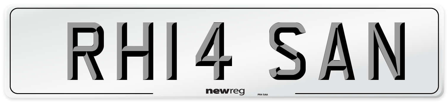 RH14 SAN Front Number Plate
