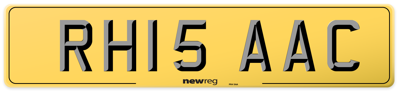 RH15 AAC Rear Number Plate