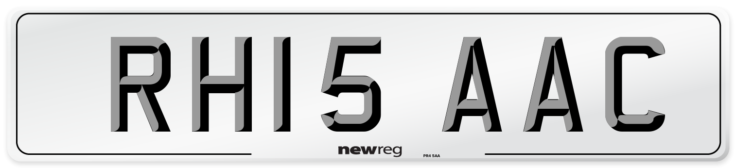 RH15 AAC Front Number Plate