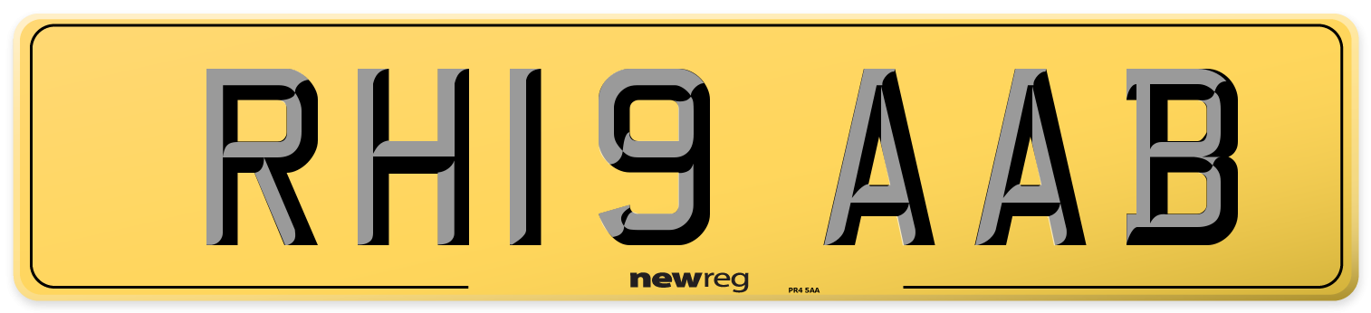 RH19 AAB Rear Number Plate