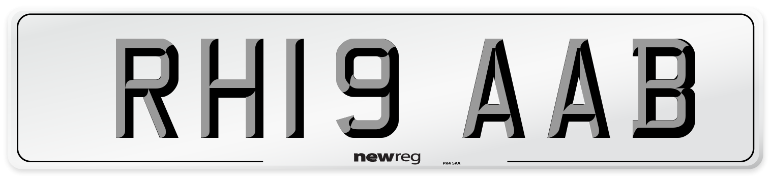 RH19 AAB Front Number Plate