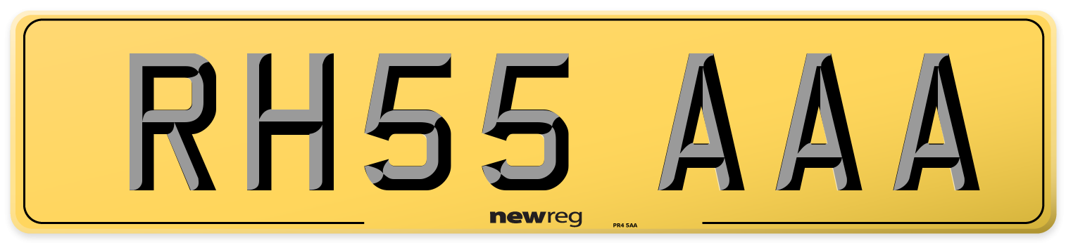 RH55 AAA Rear Number Plate