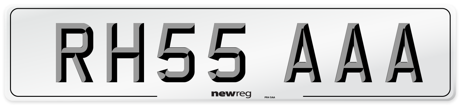 RH55 AAA Front Number Plate