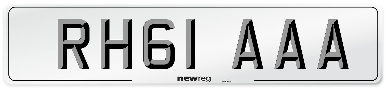 RH61 AAA Front Number Plate