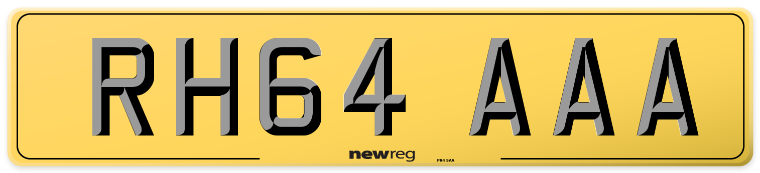 RH64 AAA Rear Number Plate