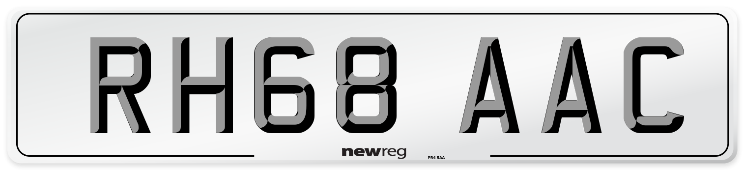 RH68 AAC Front Number Plate