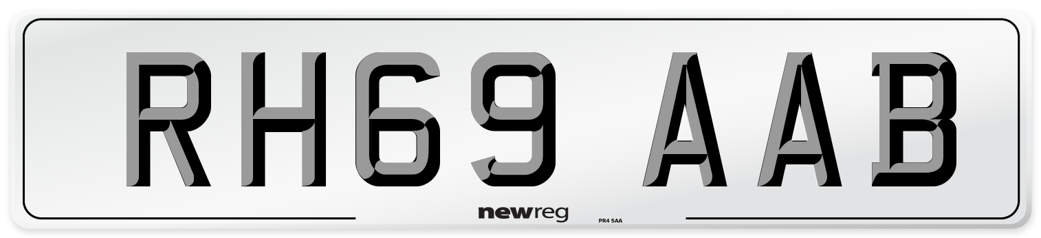 RH69 AAB Front Number Plate