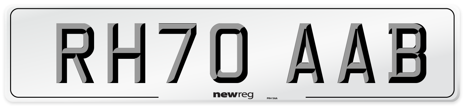 RH70 AAB Front Number Plate