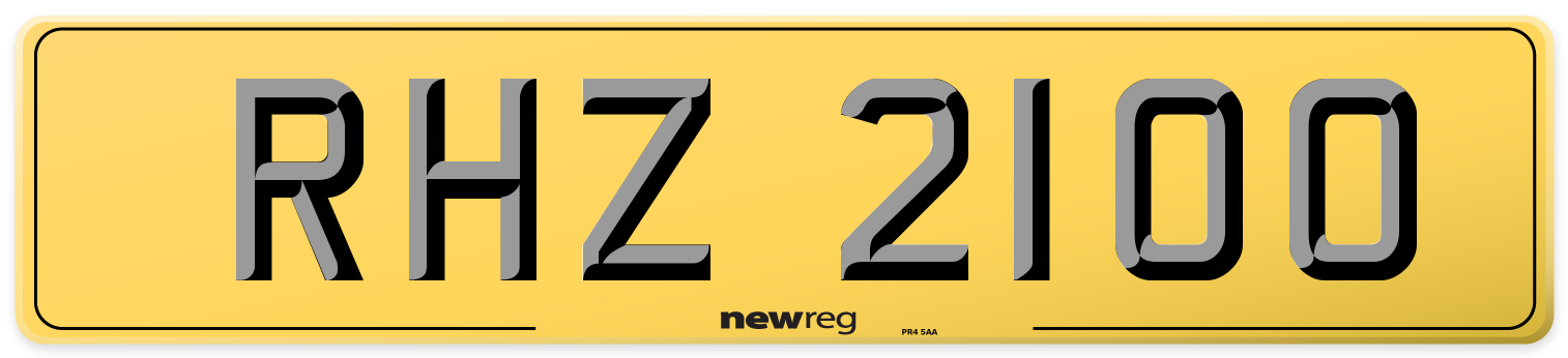 RHZ 2100 Rear Number Plate