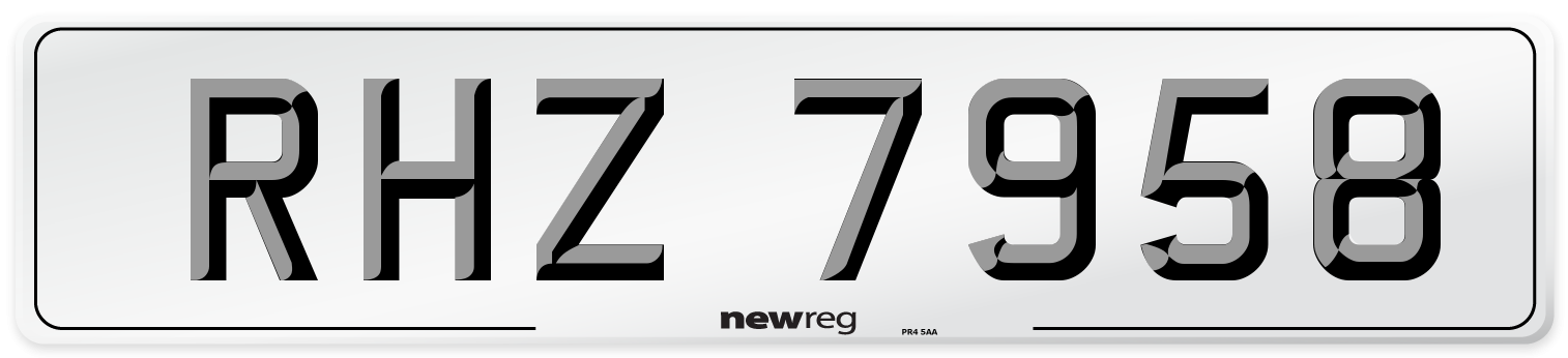 RHZ 7958 Front Number Plate