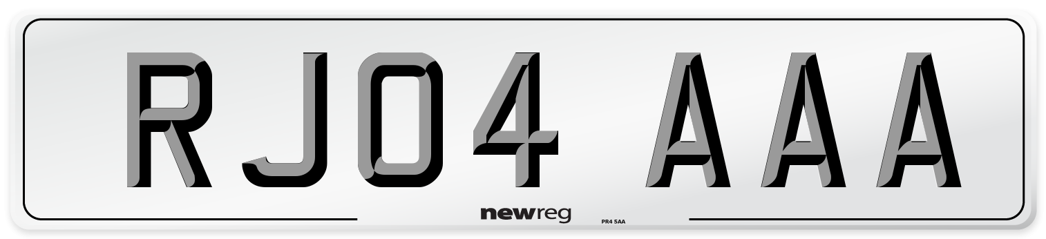 RJ04 AAA Front Number Plate