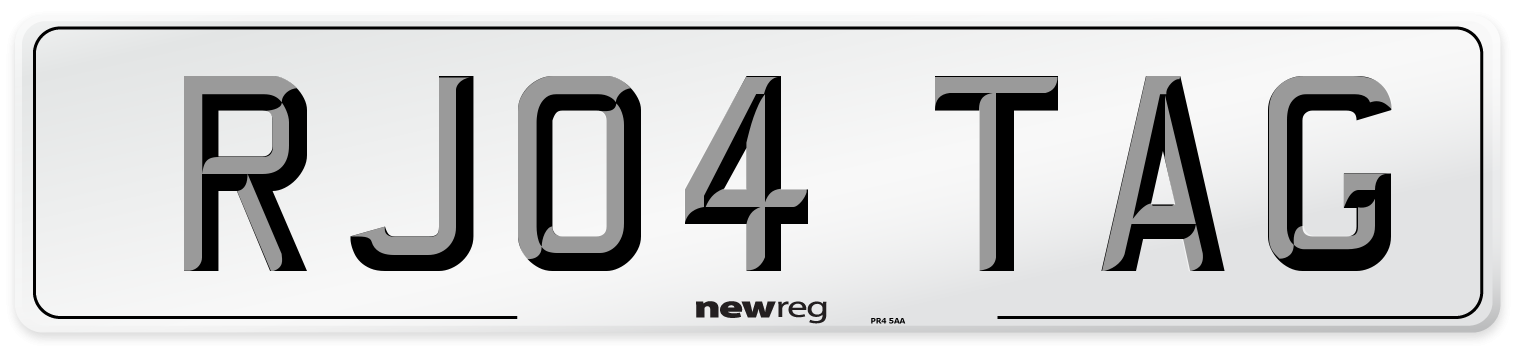 RJ04 TAG Front Number Plate