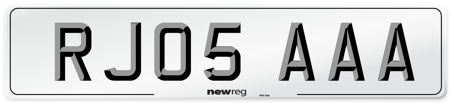 RJ05 AAA Front Number Plate