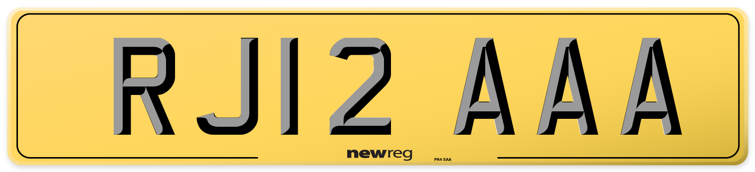 RJ12 AAA Rear Number Plate