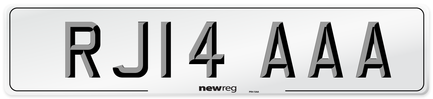 RJ14 AAA Front Number Plate