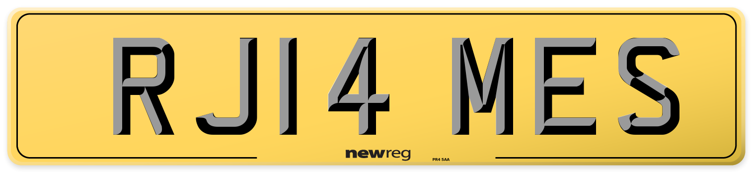 RJ14 MES Rear Number Plate