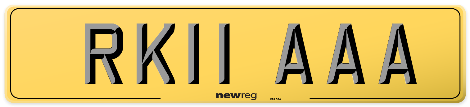 RK11 AAA Rear Number Plate