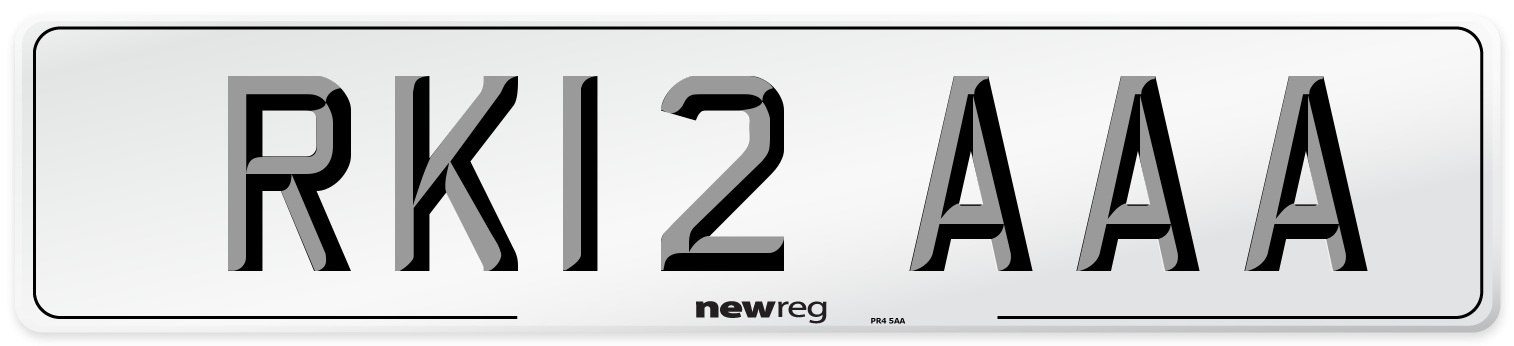 RK12 AAA Front Number Plate