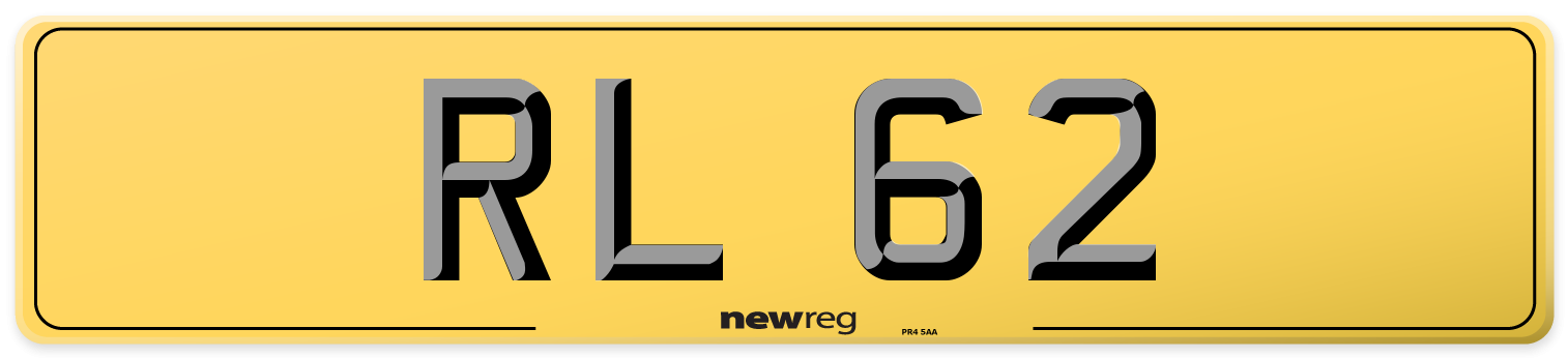 RL 62 Rear Number Plate