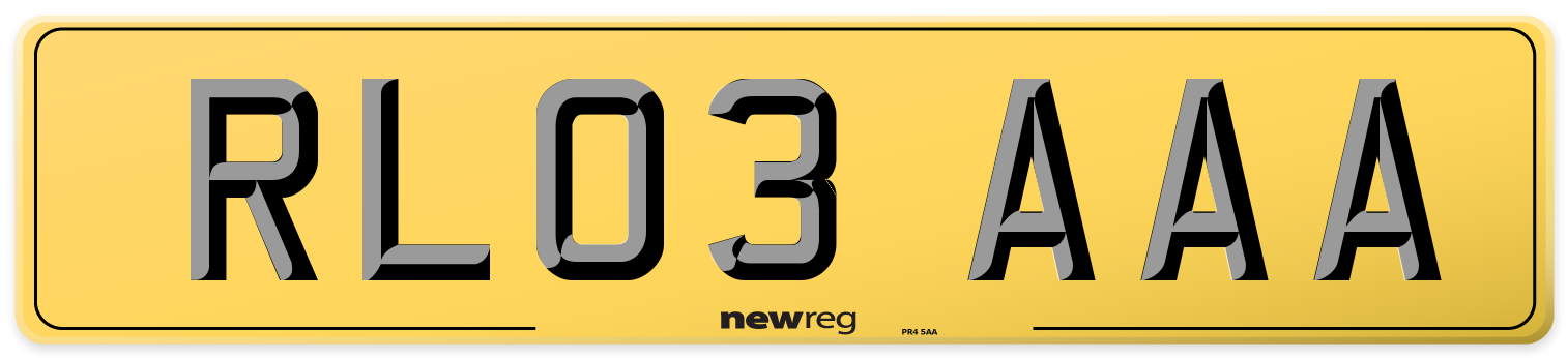RL03 AAA Rear Number Plate