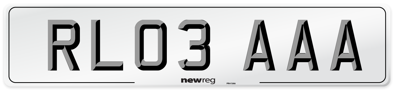 RL03 AAA Front Number Plate