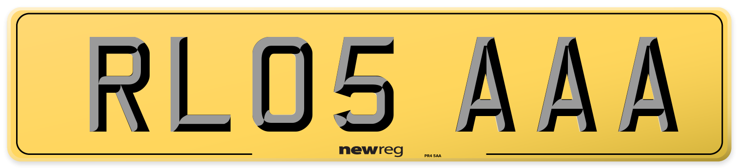 RL05 AAA Rear Number Plate