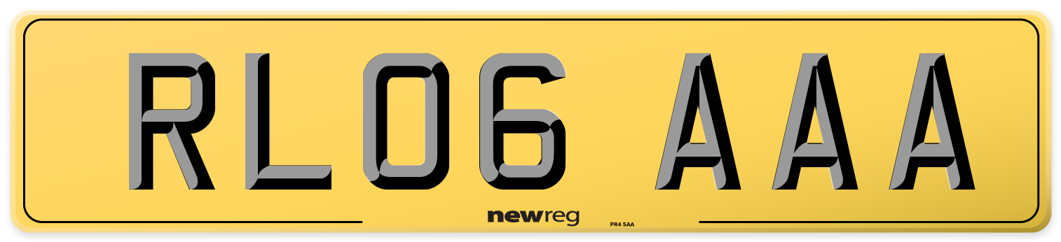 RL06 AAA Rear Number Plate