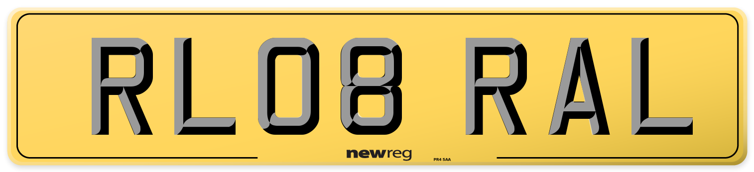 RL08 RAL Rear Number Plate