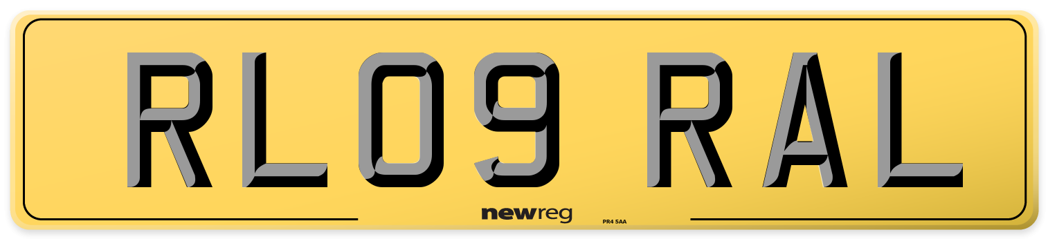 RL09 RAL Rear Number Plate