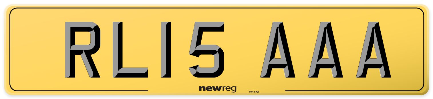 RL15 AAA Rear Number Plate