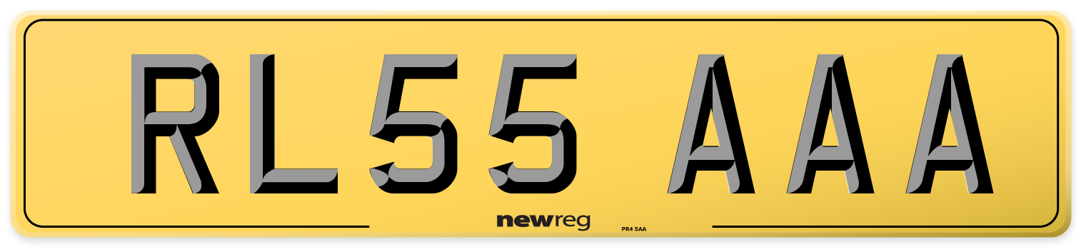 RL55 AAA Rear Number Plate
