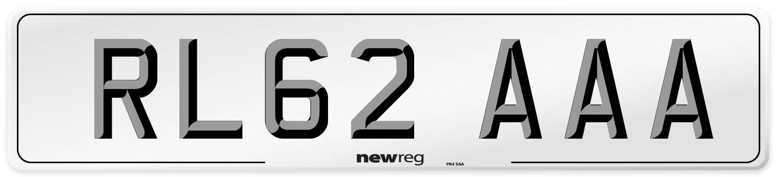 RL62 AAA Front Number Plate