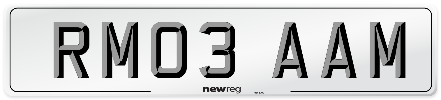 RM03 AAM Front Number Plate