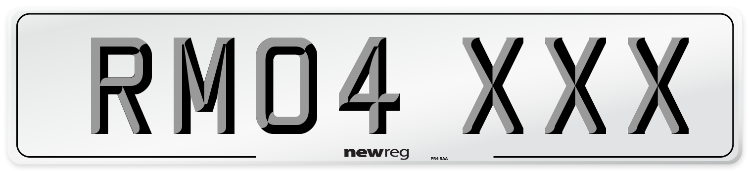 RM04 XXX Front Number Plate
