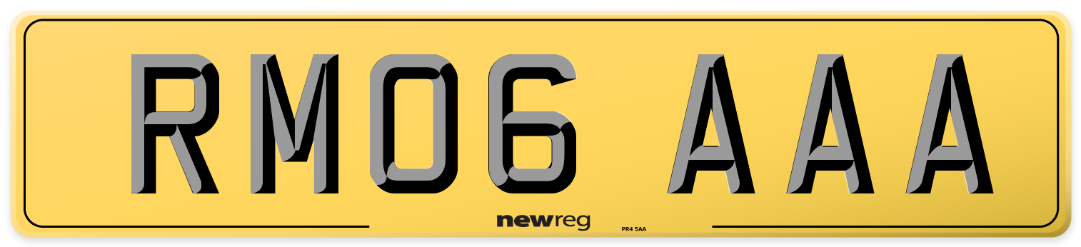 RM06 AAA Rear Number Plate