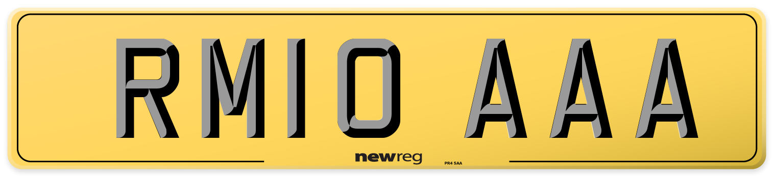 RM10 AAA Rear Number Plate