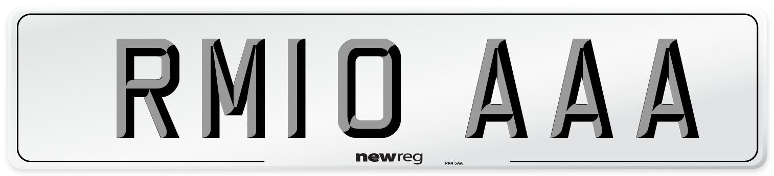 RM10 AAA Front Number Plate