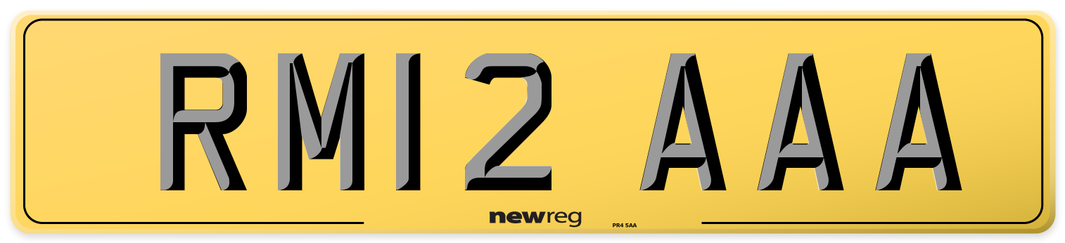 RM12 AAA Rear Number Plate
