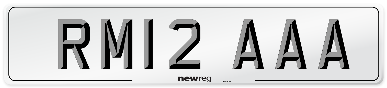 RM12 AAA Front Number Plate